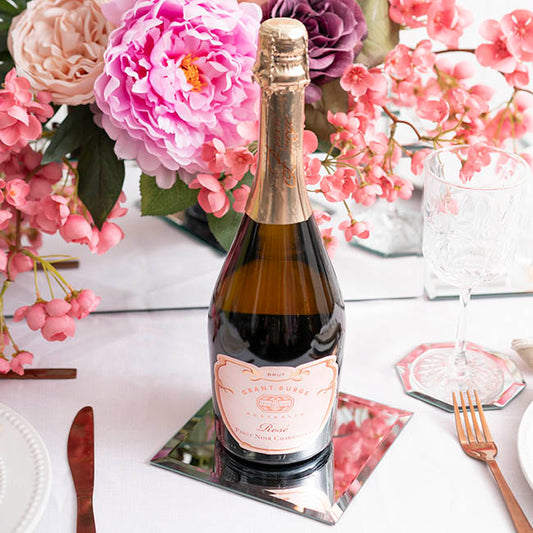 Square Mirror Glass Bevelled Plate Pack 4 Silver (15x15cmH)