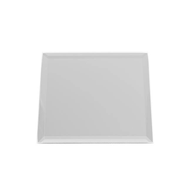 Square Mirror Glass Bevelled Plate Pack 4 Silver (15x15cmH)
