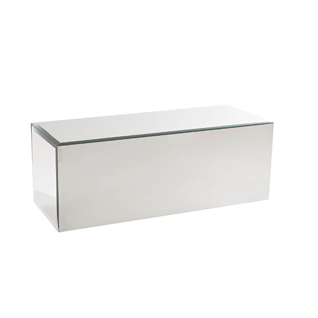 Mirror Glass Rectangle Platform Riser Silver (40x15x15cmH)