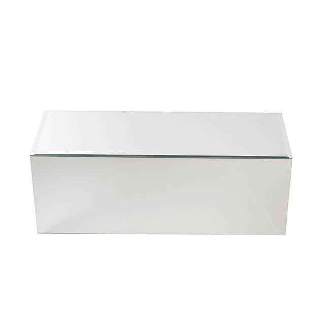 Mirror Glass Rectangle Platform Riser Silver (40x15x15cmH)