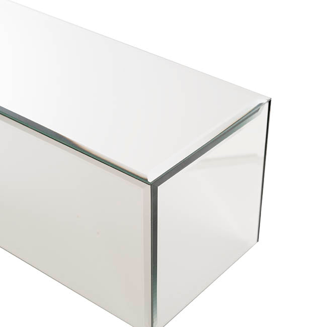 Mirror Glass Rectangle Platform Riser Silver (40x15x15cmH)