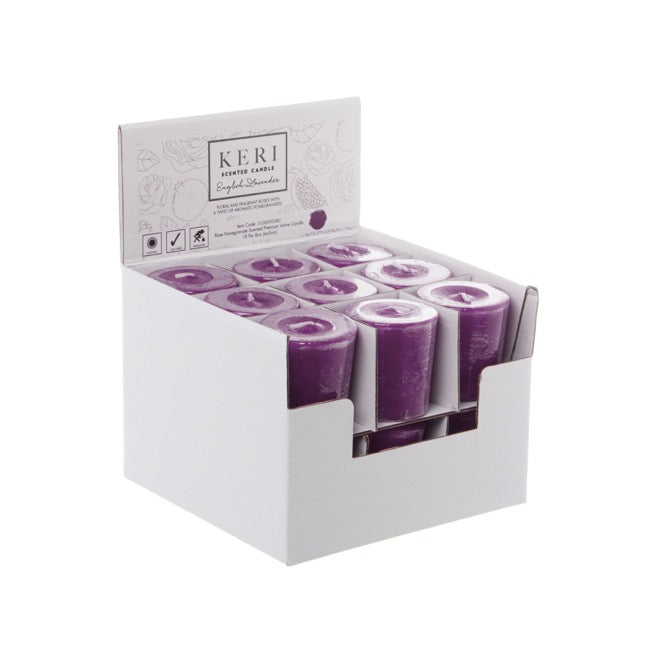 Premium Scented Votive Candle English Lavender 12 Hours
