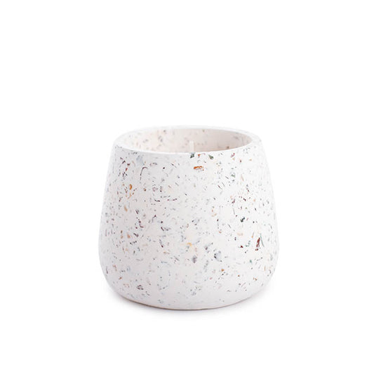 Scented Candle Terrazzo Vanilla White Medium 80g (9.4x8cmH)