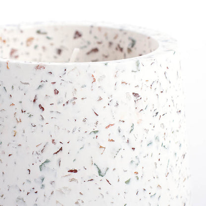 Scented Candle Terrazzo Vanilla White Large 100g (9.8x10cmH)