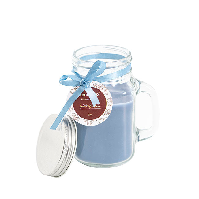 Scented Mason Jar Candle Dusty White Gardenia 250g (8x13cmH)