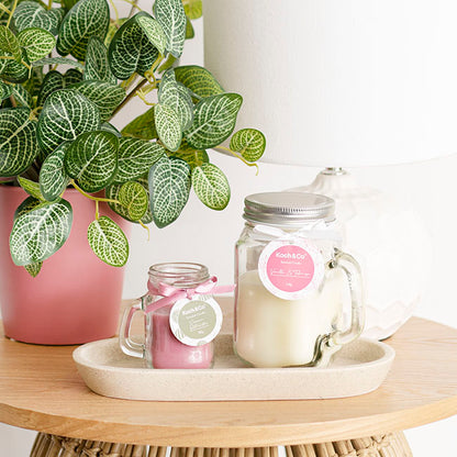 Scented Mason Jar Candle Ivory Vanilla Tuberose 250g 8x13cmH