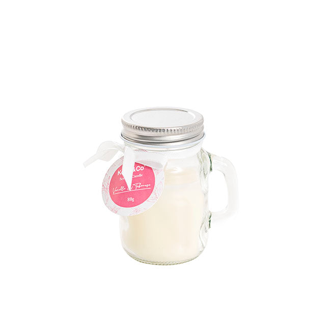 Scented Mason Jar Candle Ivory Vanilla Tuberose 80g (6x8cmH)