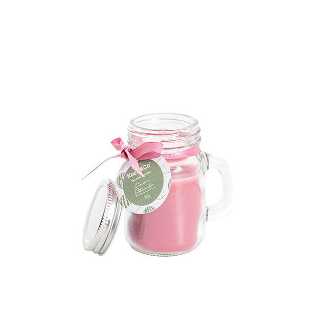 Scented Mason Jar Candle Pink Summer Watermelon 80g (6x8cmH)