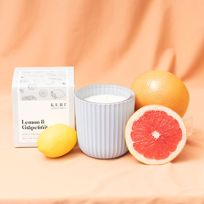 Scented Candle Evelyn III Lemon & Grapefruit (9x9cmH) 240g