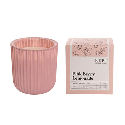 Scented Candle Evelyn III Pink Berry Lemonade (9x9cmH) 240g
