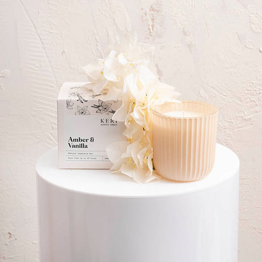 Scented Candle Evelyn III  Amber & Vanilla (9x9cmH) 240g