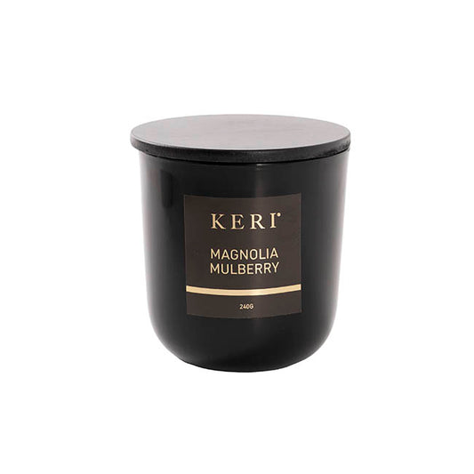 Scented Candle Delicacy Wood Lid Magnolia Mulberry 240g