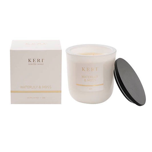 Scented Candle Delicacy Wood Lid Waterlily & Moss 240g