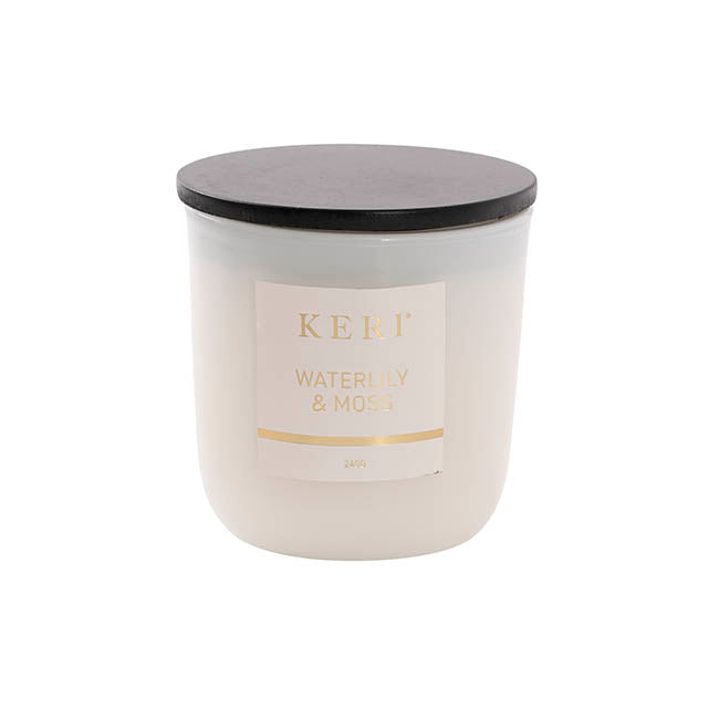 Scented Candle Delicacy Wood Lid Waterlily & Moss 240g