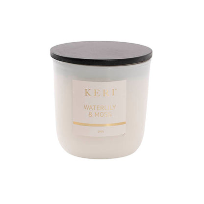 Scented Candle Delicacy Wood Lid Waterlily & Moss 240g
