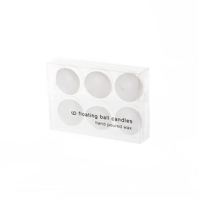 Floating Candle 6 Hour Pack 6 White (4.5-5Dx2.4cmH)