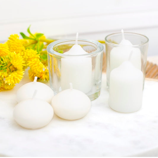 Votive Event Candle 12 Hour Bulk Pack 12 White (3.7x5.5cmH)