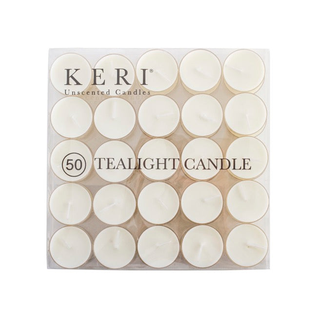 Tealight Candle 4 Hour Clear Cup 50 Pack White (38mmx17mmH)