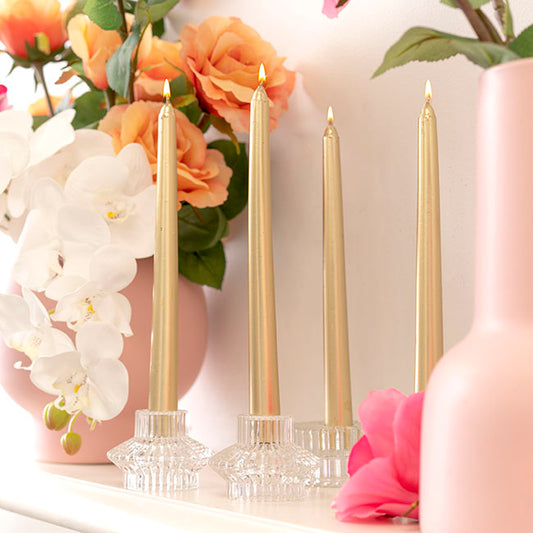 Taper Dinner Candle Pack 6 Gold (2cm x 25cmH)