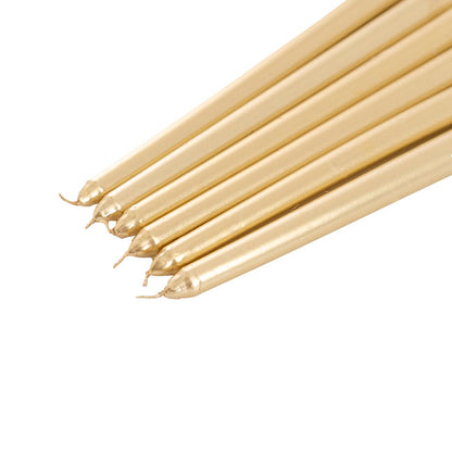 Taper Dinner Candle Pack 6 Gold (2cm x 25cmH)