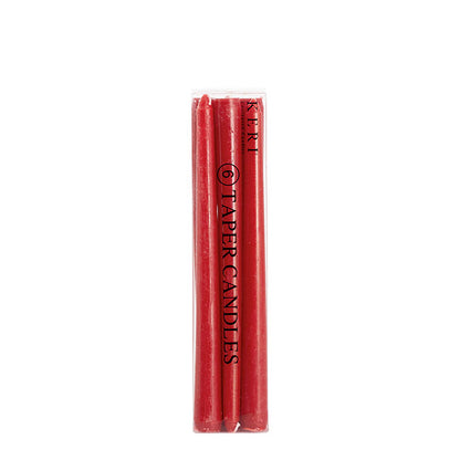 Taper Dinner Candle Pack 6 Red (2cm x 25cmH)