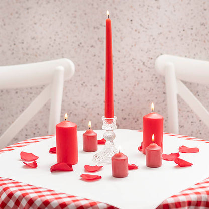 Taper Dinner Candle Pack 6 Red (2cm x 25cmH)