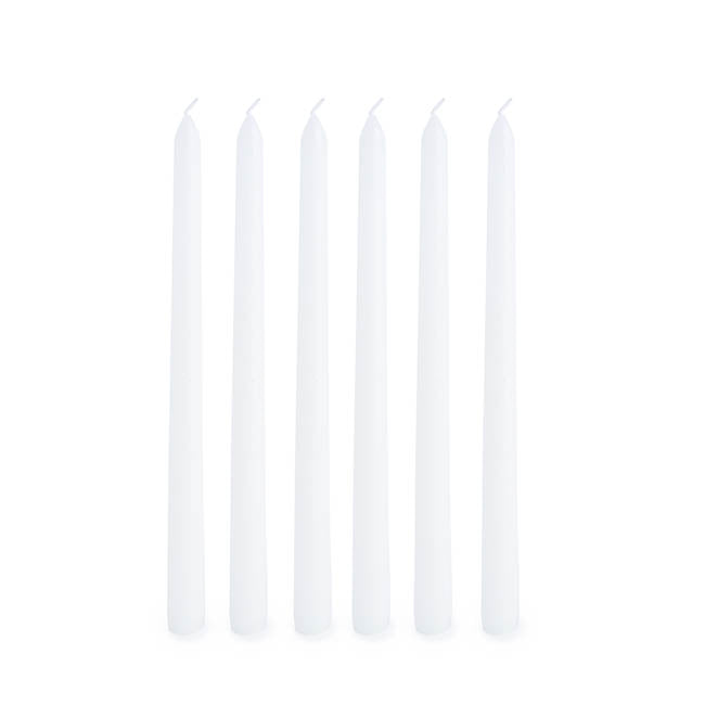 Taper Dinner Candle Pack 6 White (2cm x 25cmH)