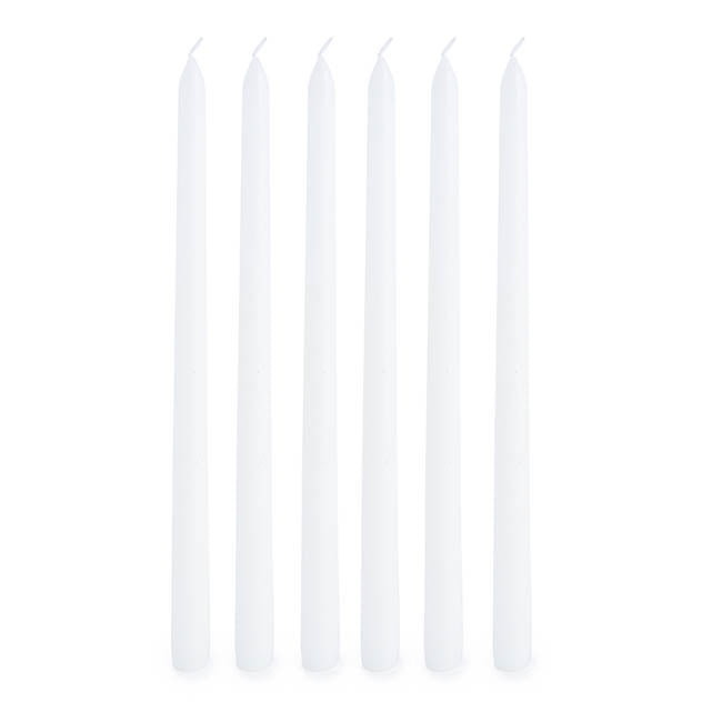 Taper Dinner Candle Pack 6 White (2cm x 30cmH)