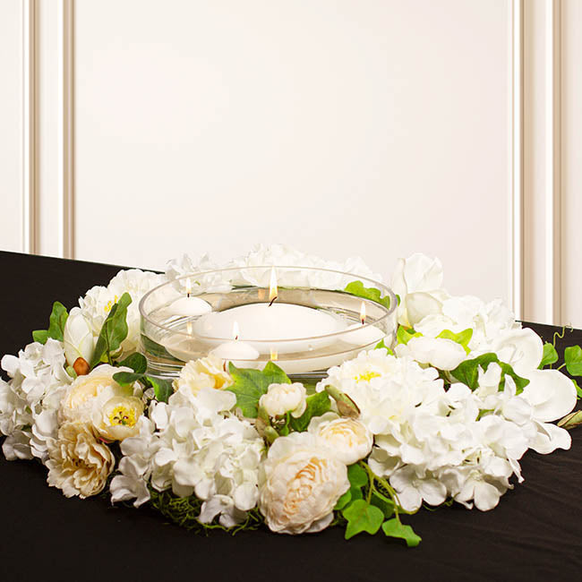 Floating Candle 21 Hour Extra Large White (15Dx5cmH)