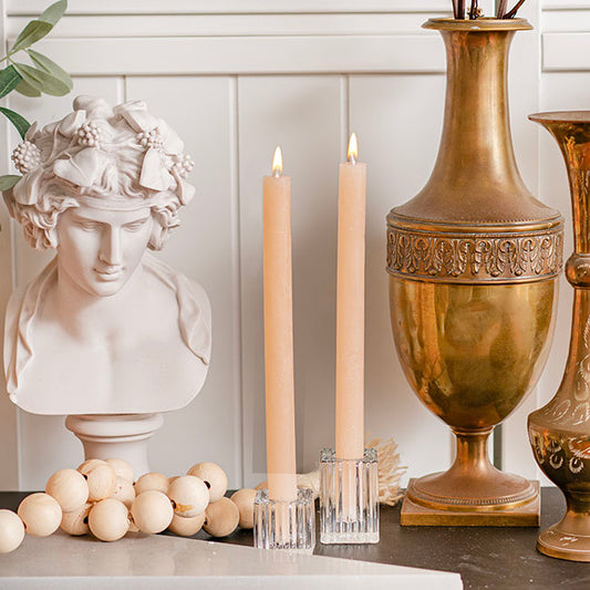 Fleur Dinner Candle Pack 2 Nude (2x25cmH)