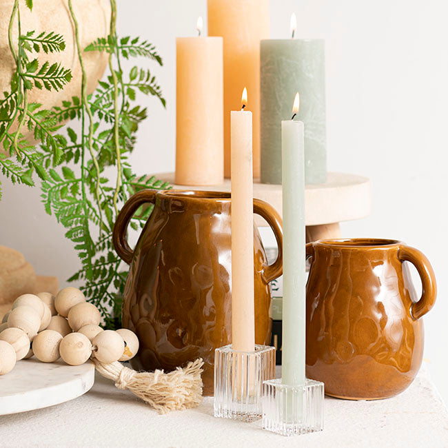 Fleur Dinner Candle Pack 2 Nude (2x25cmH)