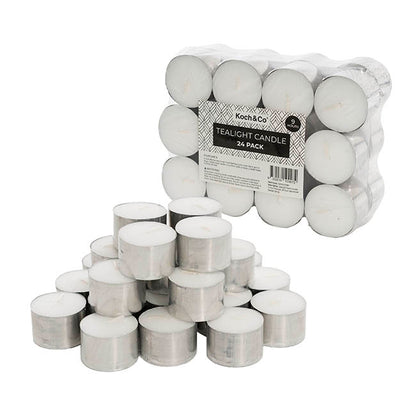 Tealight Event Candle 9 Hour Premium 24 Pack White 38x24mmH