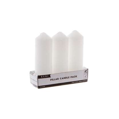 Dome Pillar Event Candle Pack 3 48 HRS White (5x15cmH)