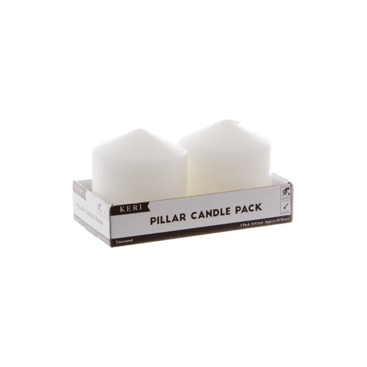 Dome Pillar Event Candle Pack 2 60 HRS White (9x9.5cmH)