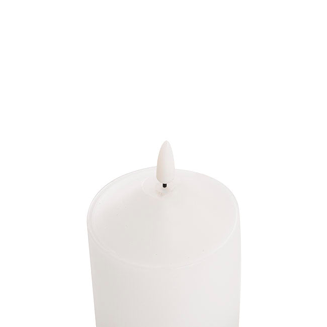 Wax LED Trueflame Flickering Pillar Candle White (7.5X25cmH)