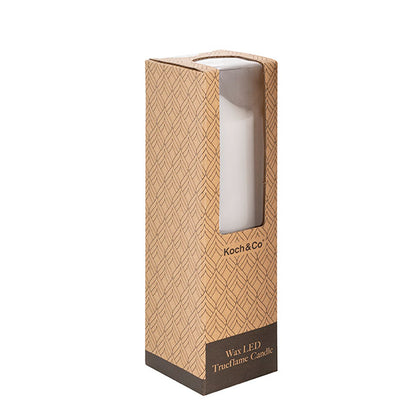 Wax LED Trueflame Flickering Pillar Candle White (7.5X25cmH)