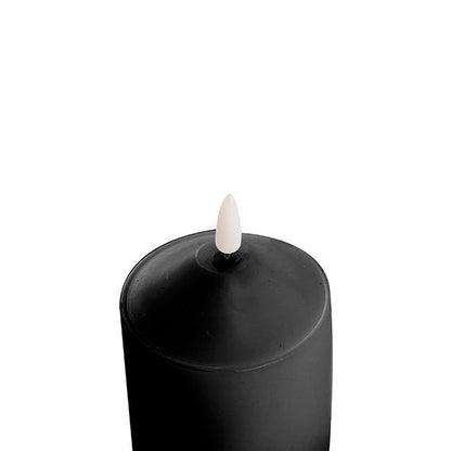 Wax LED Trueflame Flickering Pillar Candle Black (7.5X10cmH) top of candle