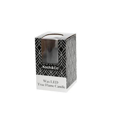 Wax LED Trueflame Flickering Pillar Candle Black (7.5X10cmH) candle in packaging