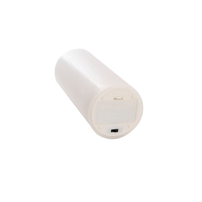 Wax LED Trueflame Flickering Pillar Candle White (7.5X20cmH) bottom of candle