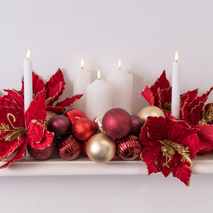 Wax LED Trueflame Flickering Pillar Candle White (7.5X20cmH) flower display