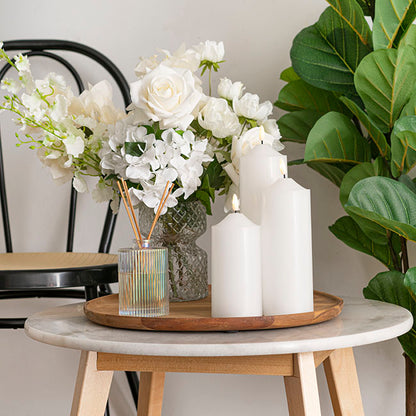 Wax LED Trueflame Flickering Pillar Candle White (7.5X20cmH) table decor display