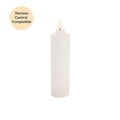 Wax LED Trueflame Flickering Pillar Candle White (5DX18cmH)