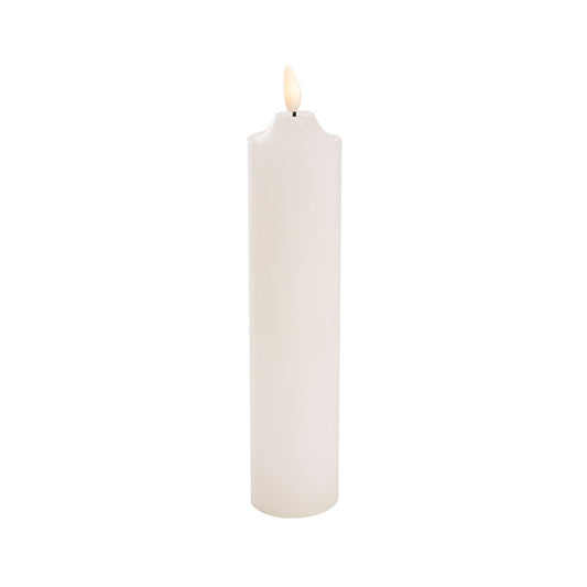 Wax LED Trueflame Flickering Pillar Candle White (5DX23cmH)