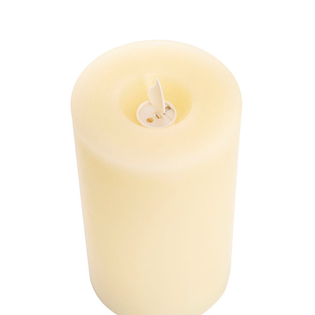Wax LED Swing Flickering Pillar Candle Ivory (7.5Dx13.5cmH)