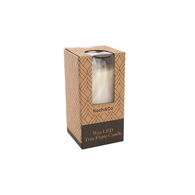 Wax LED Swing Flickering Pillar Candle Ivory (7.5Dx13.5cmH)