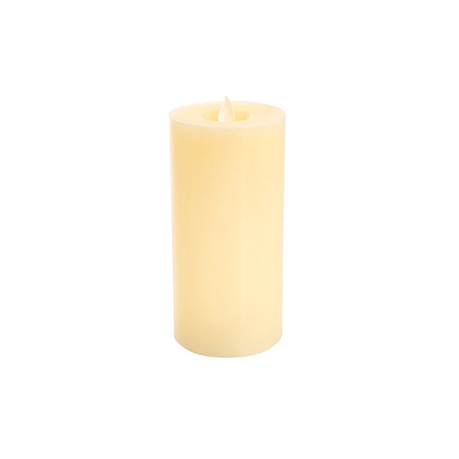 Wax LED Swing Flickering Pillar Candle Ivory (7.5Dx16cmH)