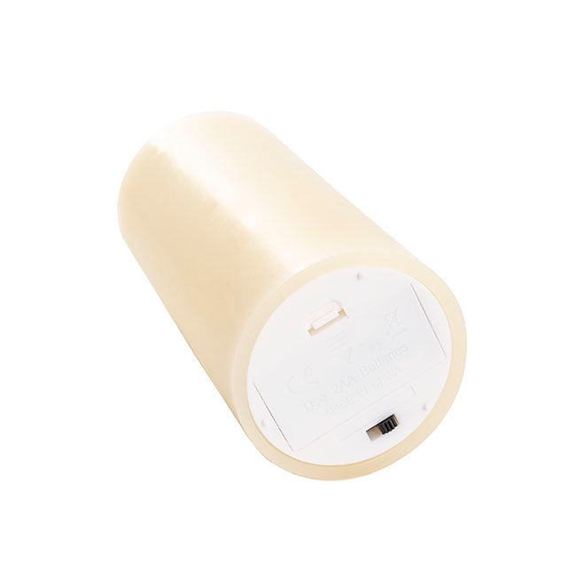 Wax LED Swing Flickering Pillar Candle Ivory (7.5Dx16cmH)