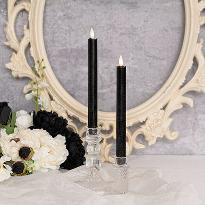 Wax LED Trueflame Dinner Taper Candle 2PK Black (2.2x24cmH) table display