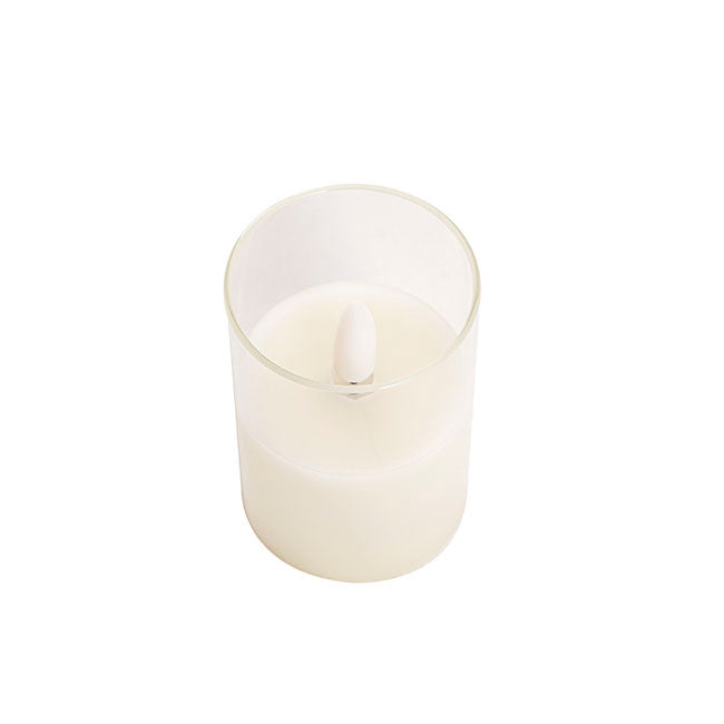 LED Glass Trueflame Flickering Votive Candle White 5x7.5cm