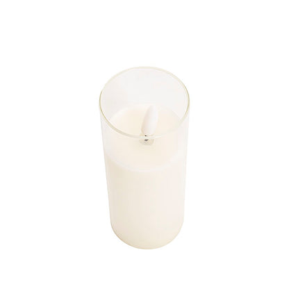 LED Glass Trueflame Flickering Event Pillar Candle 5x12.5cmH